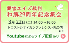 「薬害エイズ裁判 和解29周年記念集会」開催のお知らせ